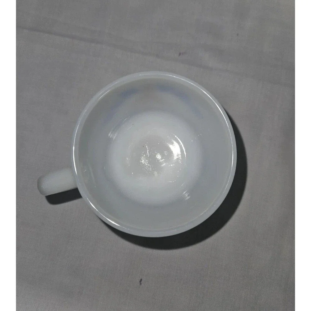 NAVAJO Freight Lines Look for the Blue Eyed Indian Federal Milk Glass Mug